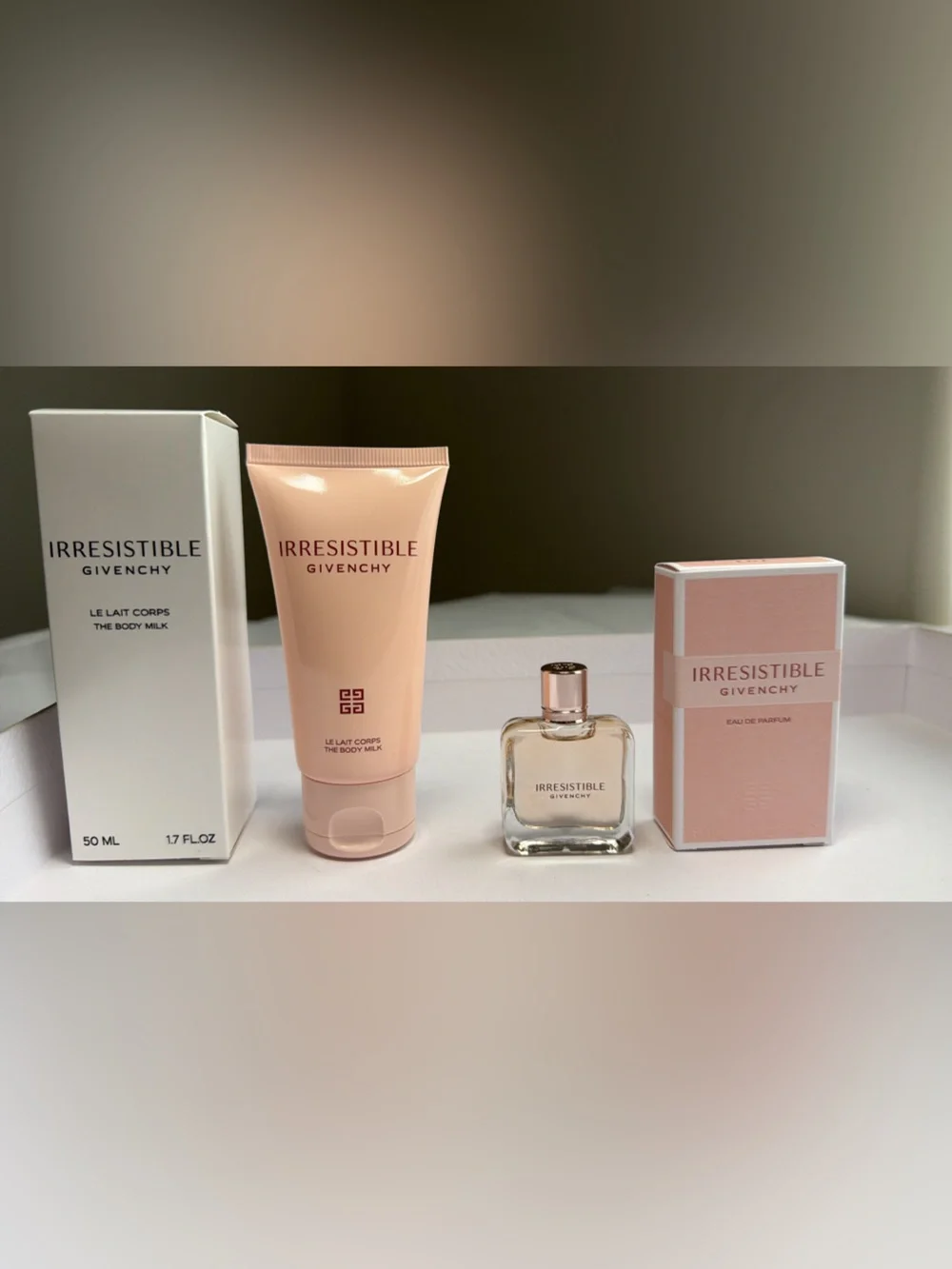 New,authentic Givenchy Irresistible Women's Body crea@m Perfumee3 Mini Gift Set